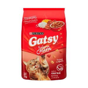 Comida para Gatos Gatsy Purina Sabor Carne Arroz Maiz 3kg